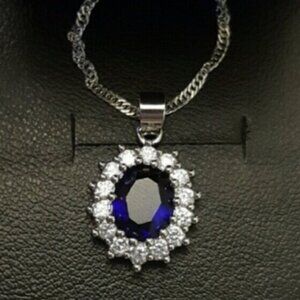 18K Plated Sapphire Elements Swarovski Women's Necklace